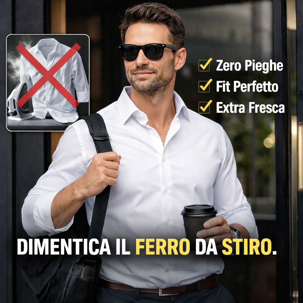 Camicia Antipiega a Taglio Aderente